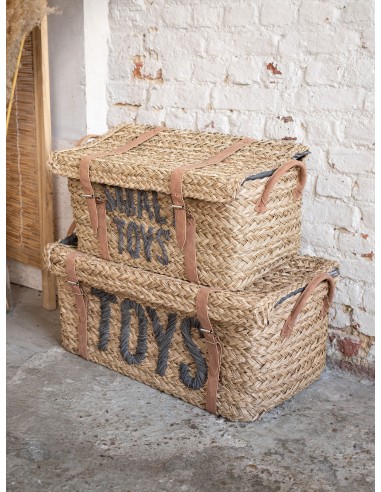 Set 2 cestas de almacenaje ratán