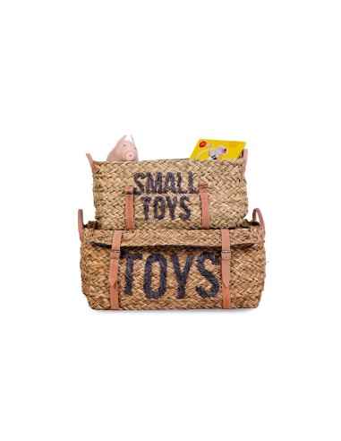 Set 2 cestas de almacenaje ratán