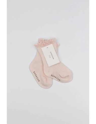 Calcetines con puntilla water pink