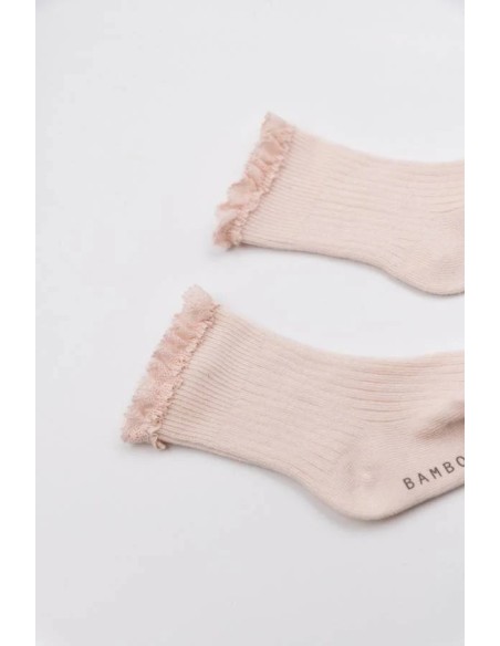 Calcetines con puntilla water pink