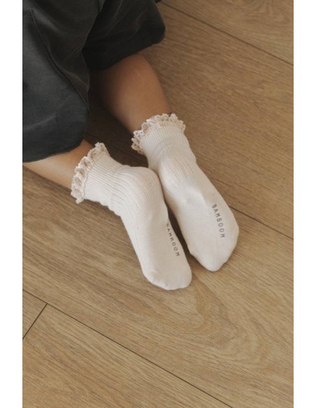 Calcetines con puntilla water pink