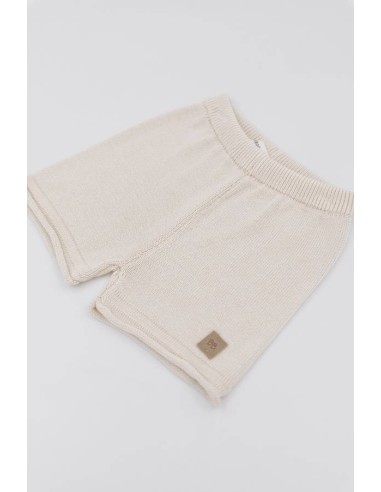 Pantalón corto de punto bianco