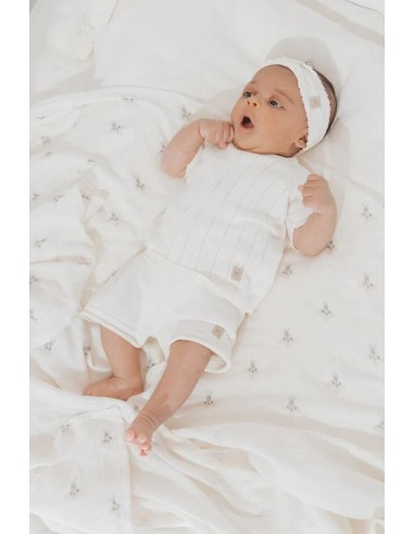 Pantalón corto de punto bianco