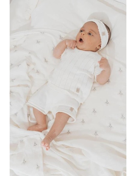 Pantalón corto de punto bianco