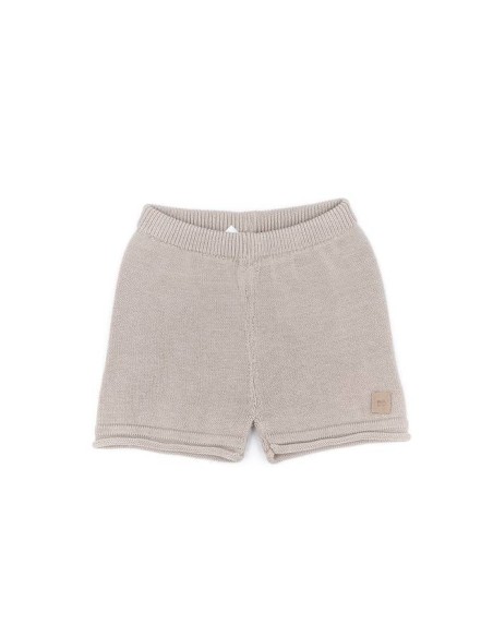 Pantalón corto de punto cammello