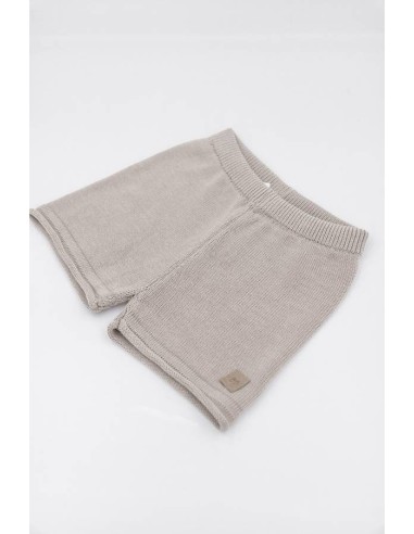 Pantalón corto de punto cammello