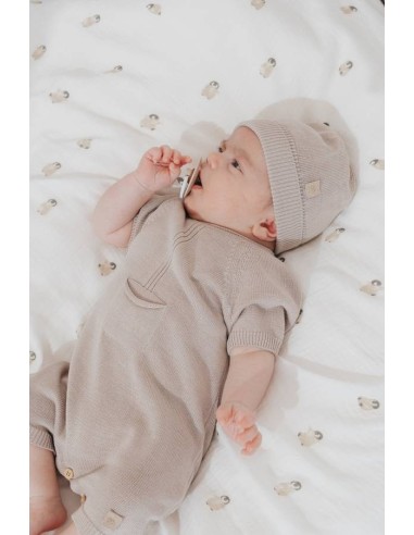 Pelele de punto con bolsillo cammello