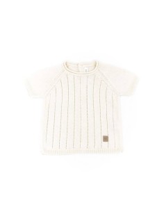 Jersey de punto a rayas bianco