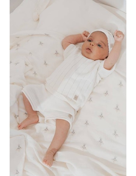 Jersey de punto a rayas bianco