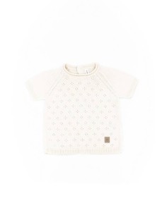 Jersey de punto calado bianco