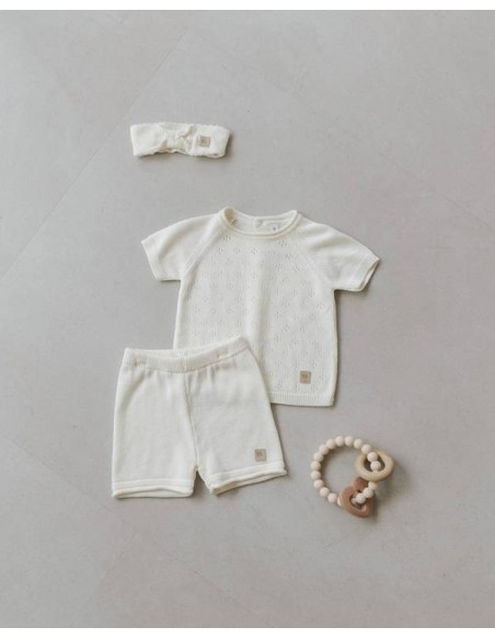 Jersey de punto calado bianco