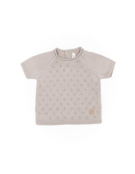 Jersey de punto calado cammello