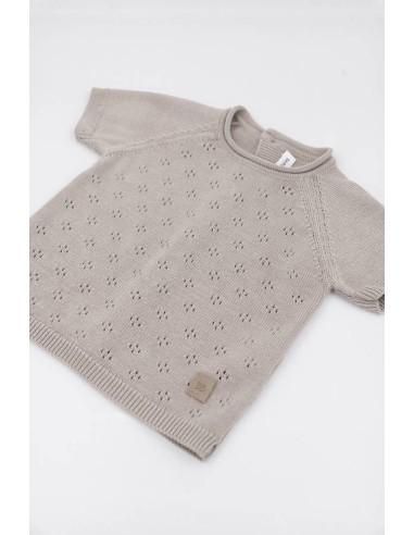 Jersey de punto calado cammello