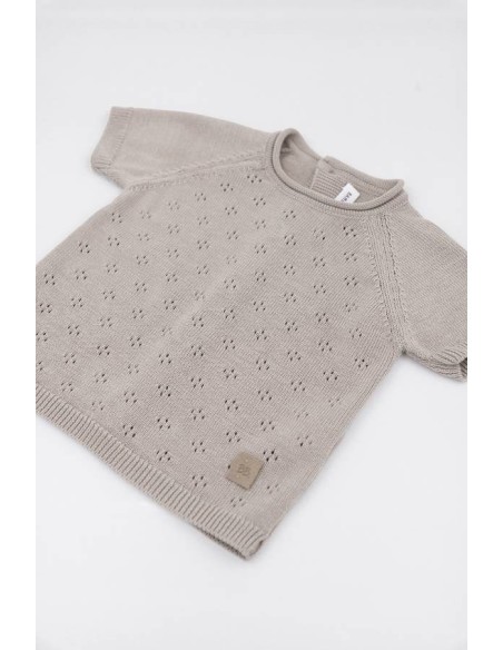 Jersey de punto calado cammello