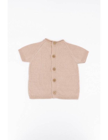 Jersey de punto calado rosa