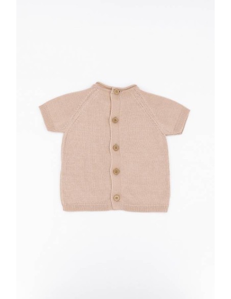 Jersey de punto calado rosa