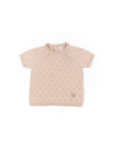 Jersey de punto calado rosa