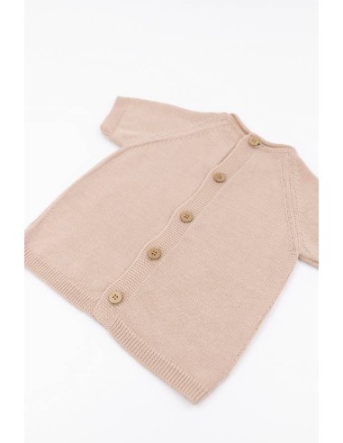 Jersey de punto calado rosa