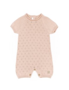 Pelele de punto calado rosa