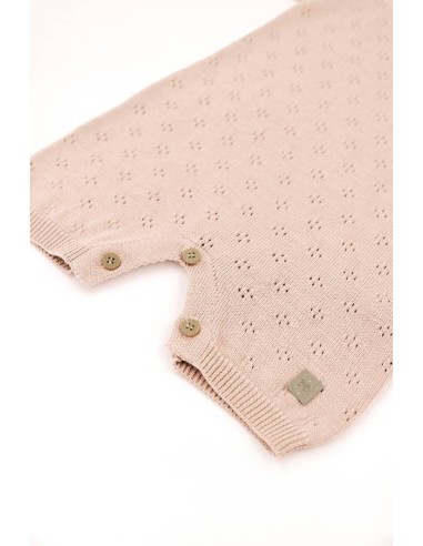 Pelele de punto calado rosa