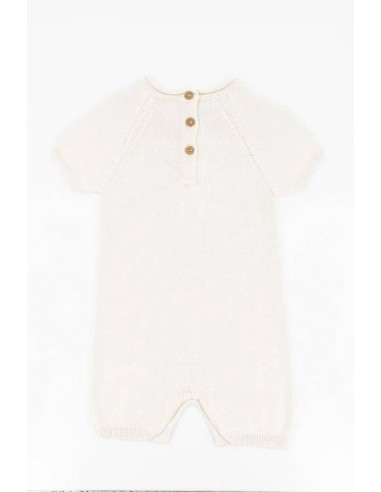 Pelele de punto a rayas bianco