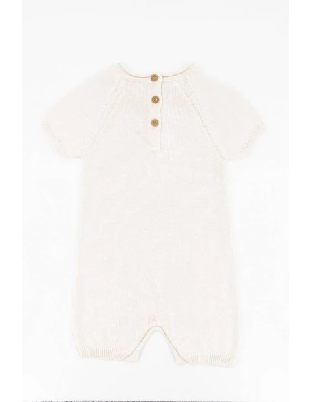 Pelele de punto a rayas bianco