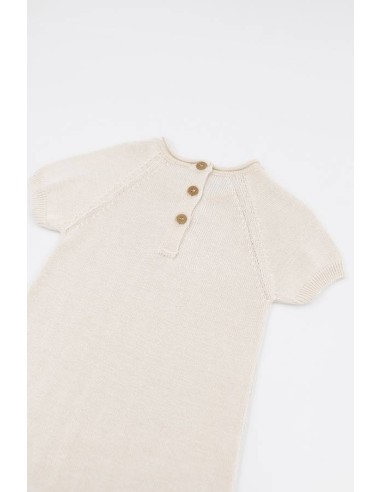 Pelele de punto a rayas bianco