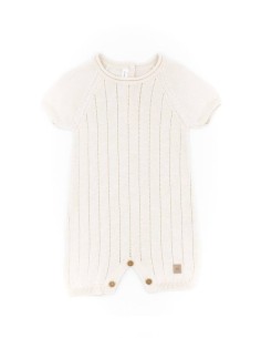 Pelele de punto a rayas bianco