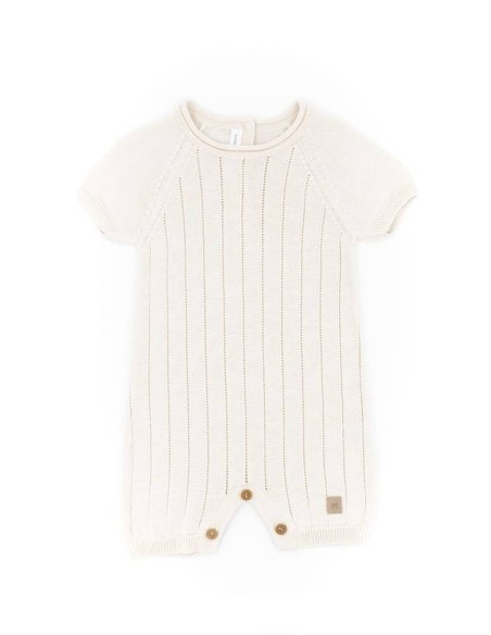 Pelele de punto a rayas bianco