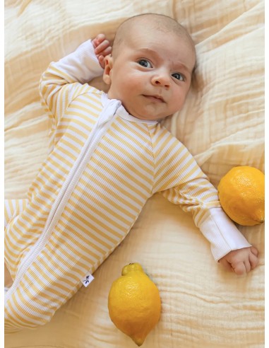 Pijama con cremallera yellow stripes