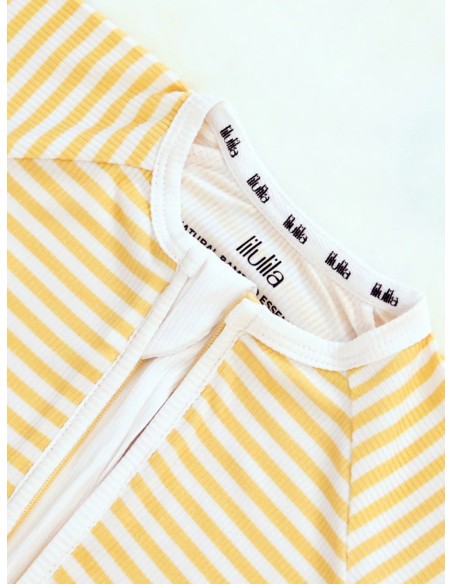Pijama con cremallera yellow stripes