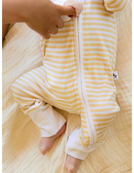 Pijama con cremallera yellow stripes