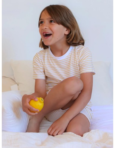 Pijama corto dos piezas yellow stripes