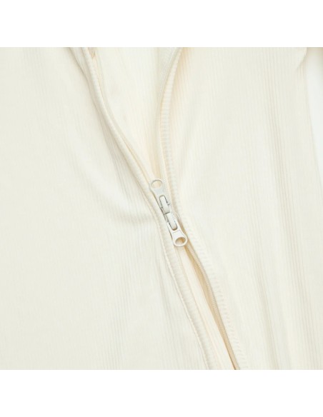 Pijama con cremallera cream ribbed
