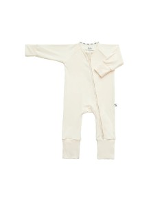 Pijama con cremallera cream ribbed