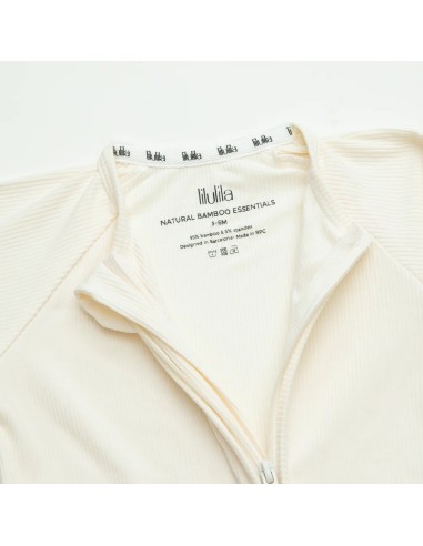 Pijama con cremallera cream ribbed