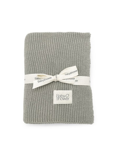 Manta tricot canalé dune