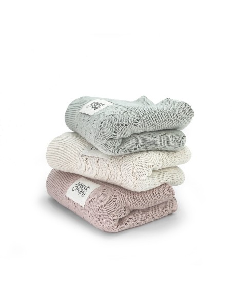 Manta tricot classic arctic blue