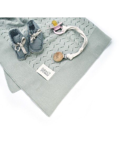 Manta tricot classic arctic blue