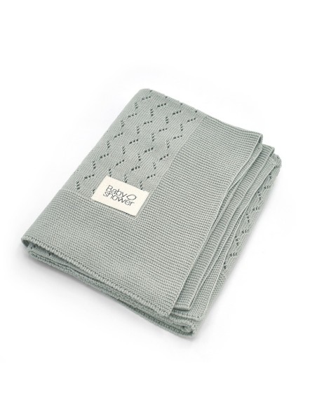 Manta tricot classic arctic blue