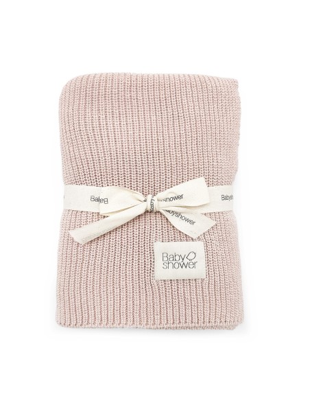 Manta tricot canalé nude