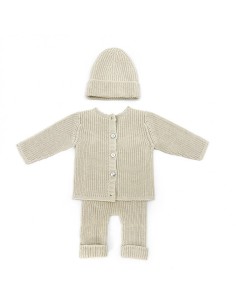 Chaqueta tricot canalé beige