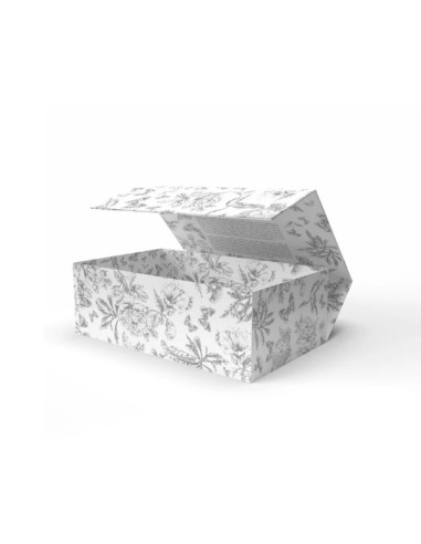 Pack biberón y doudou "Toile de Jouy" gray