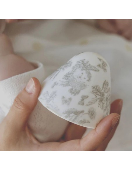 Pack biberón y doudou "Toile de Jouy" gray