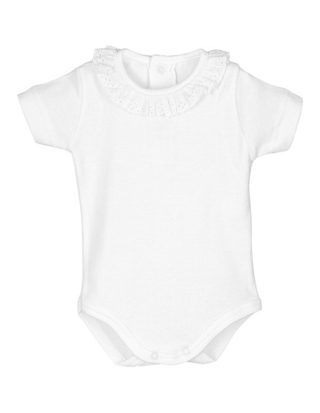 Body puntilla blanco manga corta