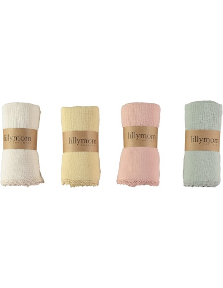 Muselina orgánica XXL textures pinklace