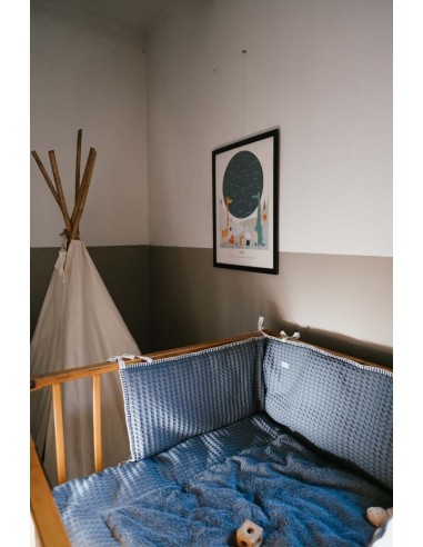 Protector de cuna wafel Amsterdam bluestone