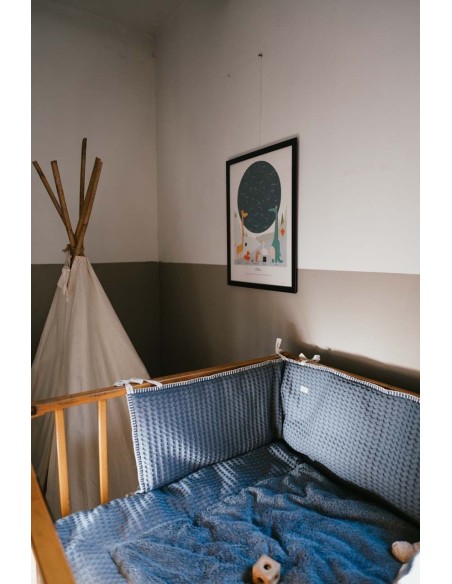 Protector de cuna wafel Amsterdam bluestone