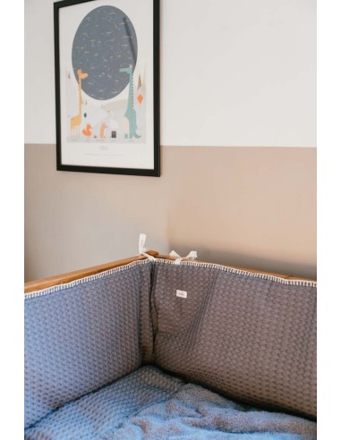 Protector de cuna wafel Amsterdam bluestone