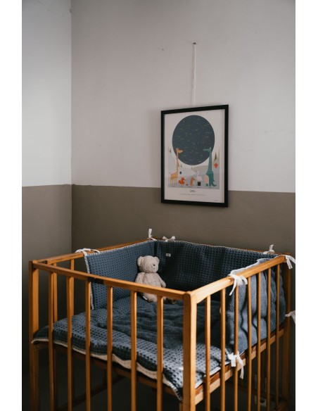 Protector de cuna wafel Amsterdam bluestone